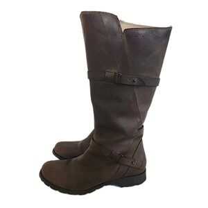 Teva De La Vina Womens Tall Brown Leather Riding Boots Distressed Indie Boho 7.5